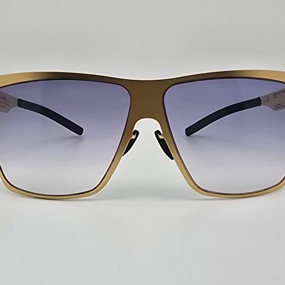 IC! Berlin Dark Energy Gold Frame Light Blue Gradient Lens Sunglasses w/ Case - Picture 2 of 16